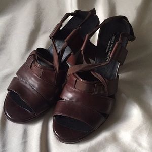 Dries Van Noten platform sandal heels brown 38.5